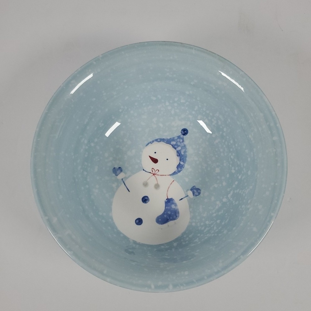 Target Home Winter Frost Blue Snowman Soup or Cereal Bowls 8"